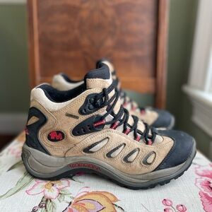Merrell Reflex Mid GORE-TEX Hiking Outdoor Waterproof Boots Women 9.5 Taupe Red